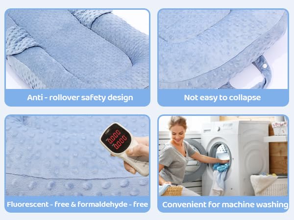 Cococu baby lounger blue portable bassinet for travel or home