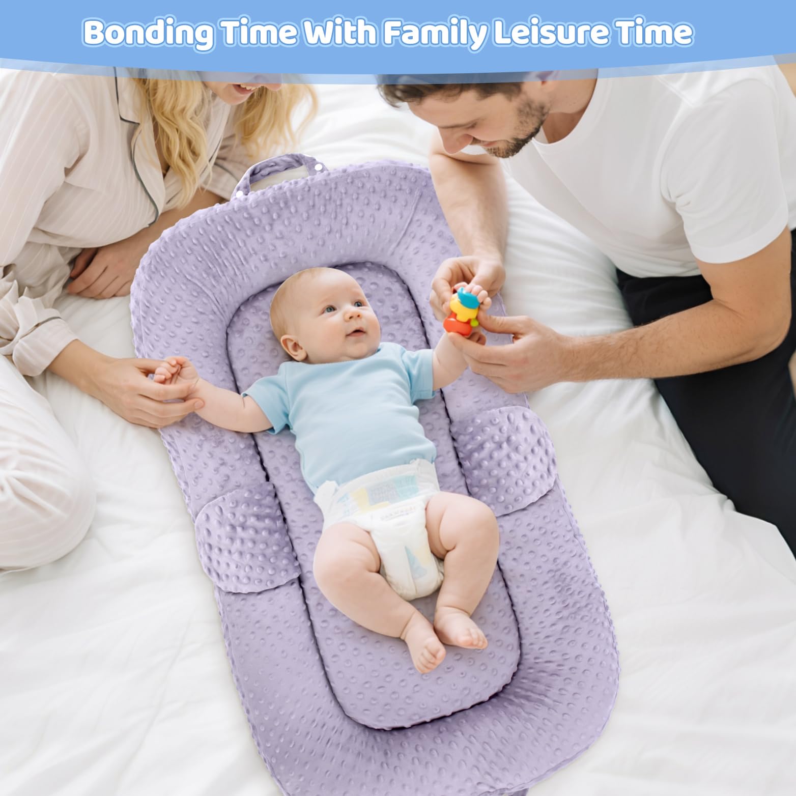 Cococu Baby Lounger used as a changing station in a nursery setting.