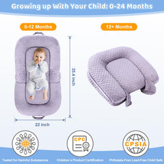Cococu Baby Lounger folded for travel, showcasing compact, portable design.