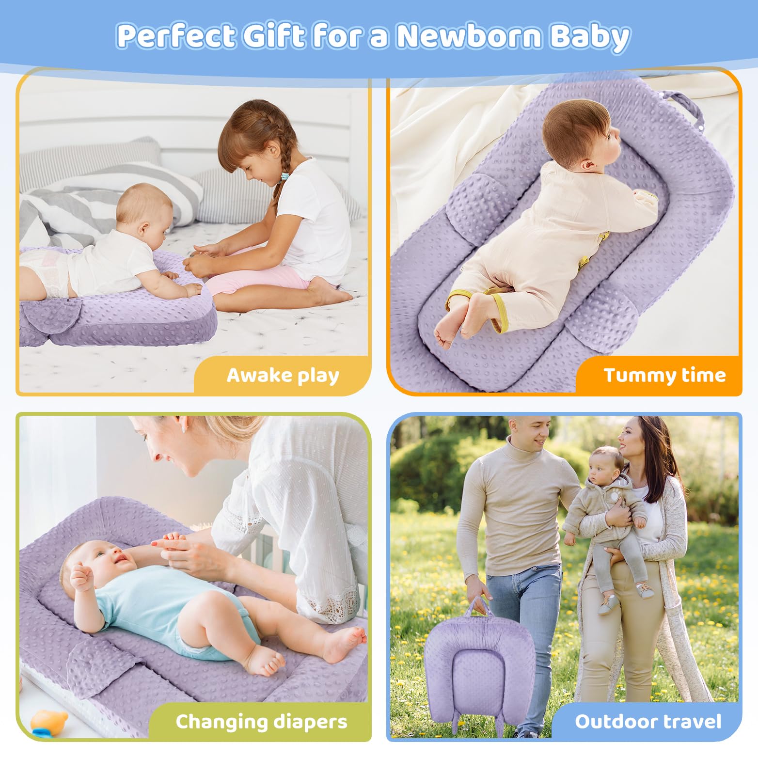 Cococu Baby Lounger cover removed for machine washing and easy cleaning.