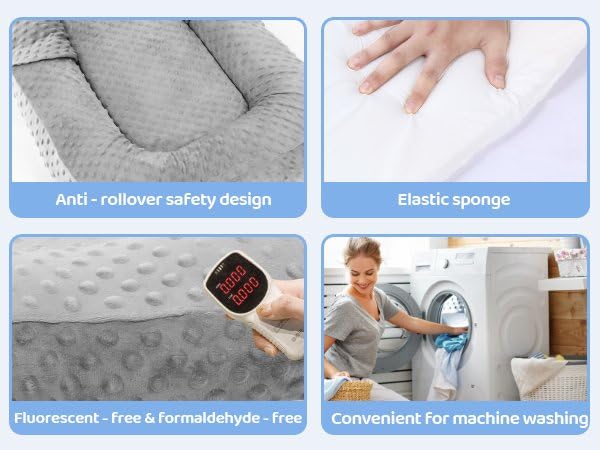 Cococu Baby Lounger Pillow convenient carry handle for quick grabbing on the go.