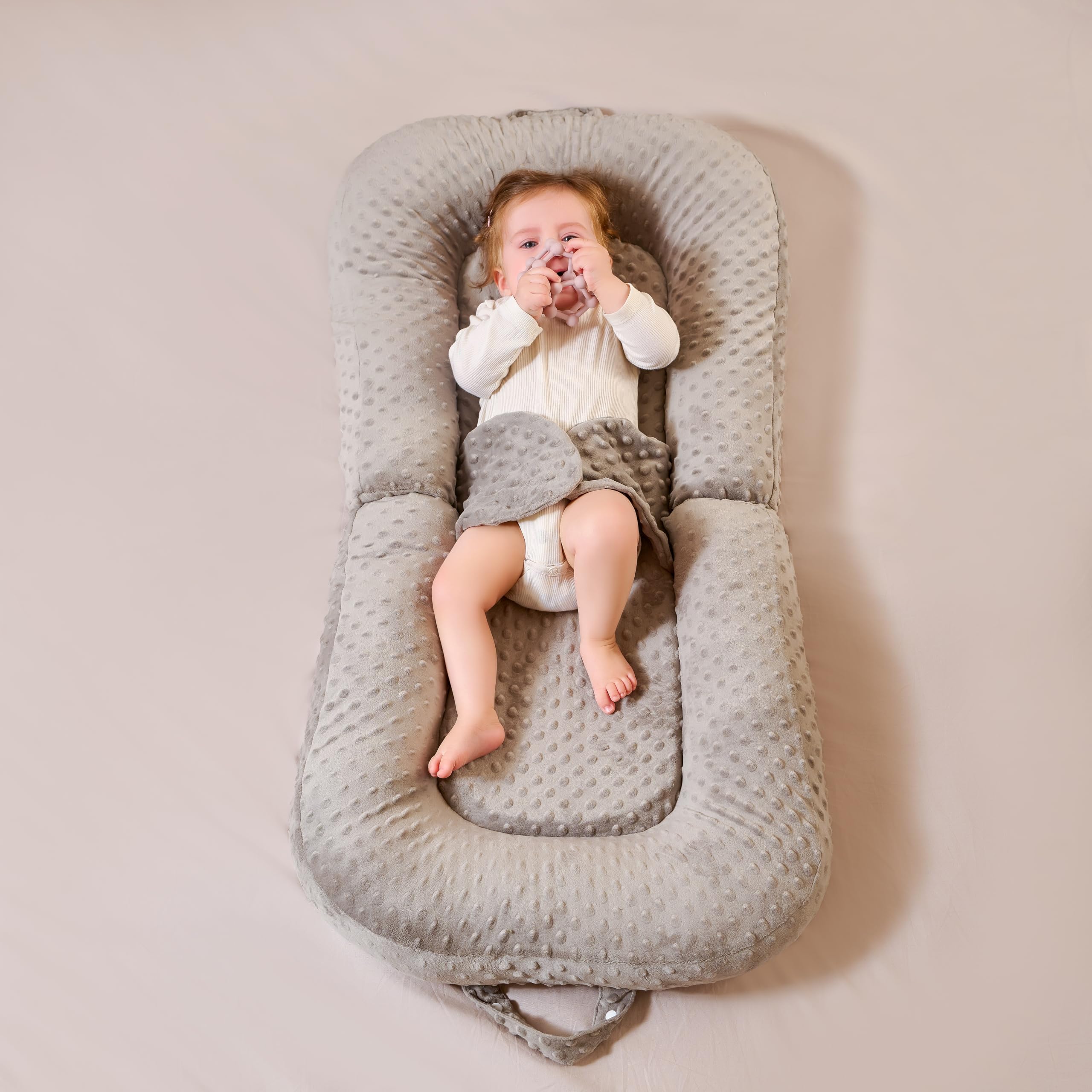 Cococu Baby Lounger Pillow grey color you can match nursery decor.