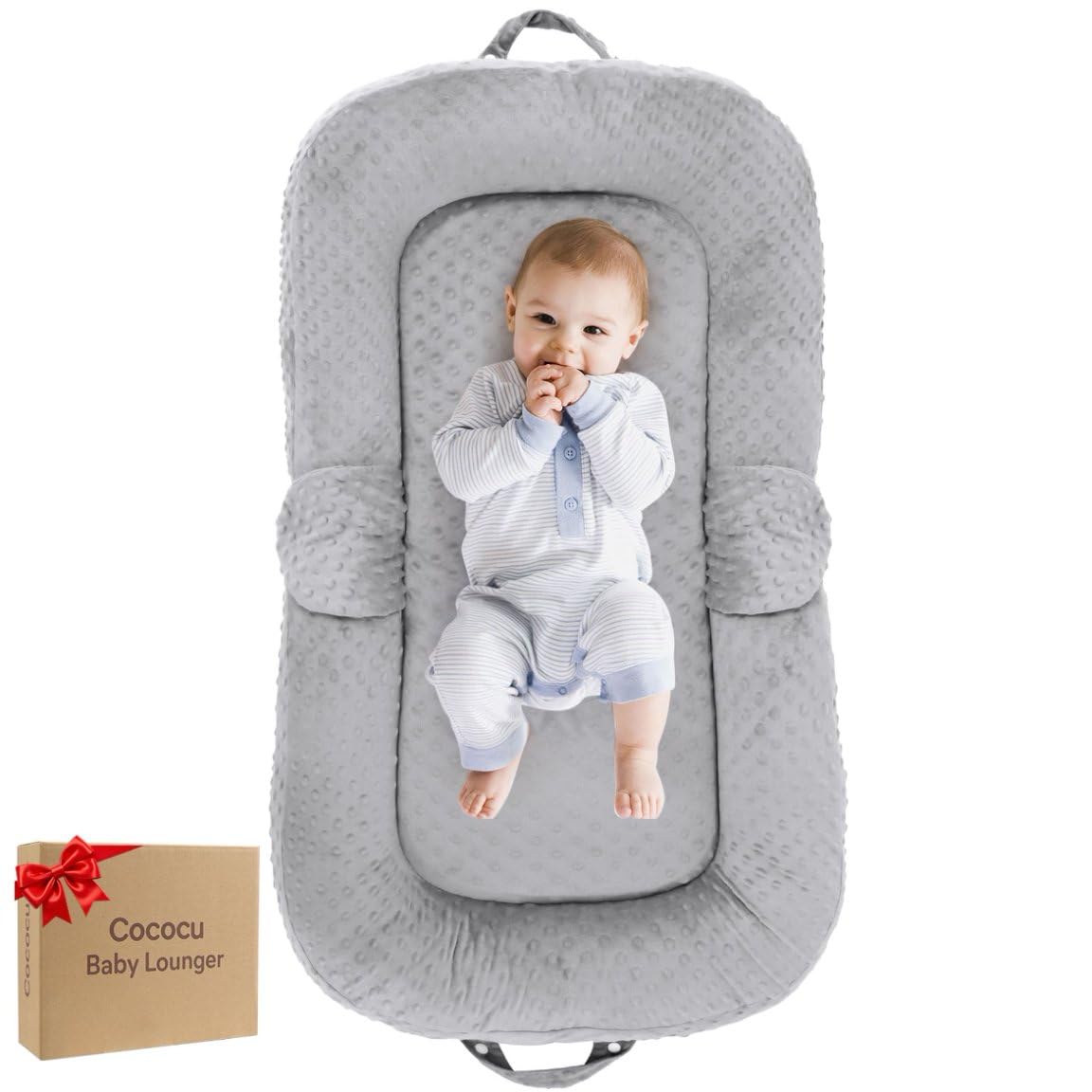 Cococu Baby Lounger Pillow soft surface for gentle newborn comfort and skin-friendly feel.