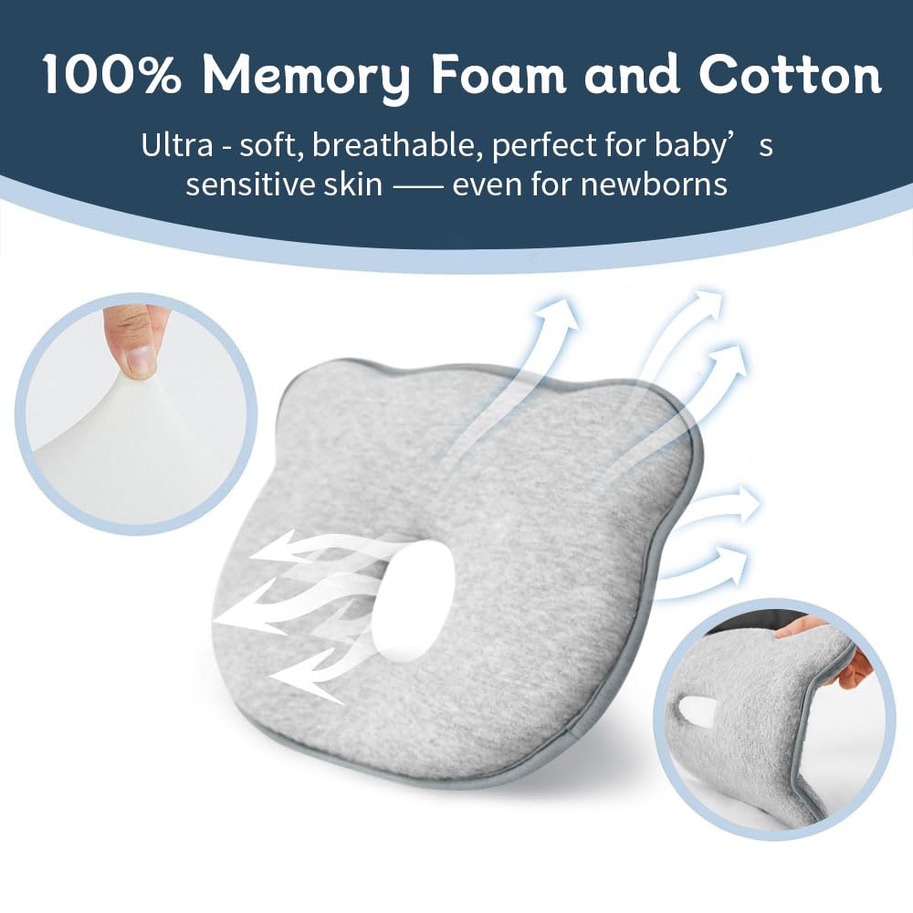 Cococu memory foam pillow cover close-up shows soft, hypoallergenic cotton fabric.