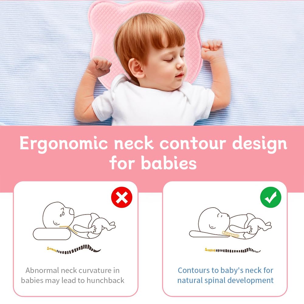 Cococu memory foam baby pillow supports cozy nap time for little sleepers