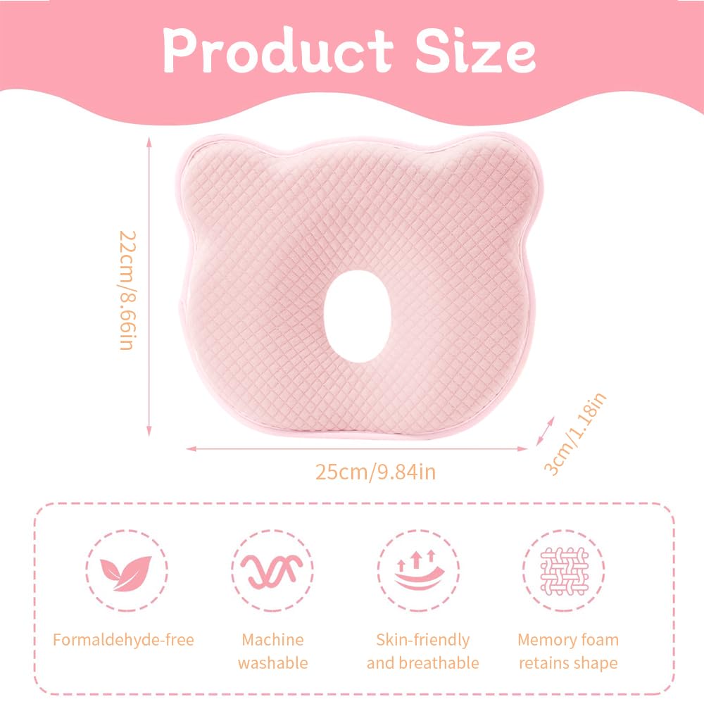 Cococu memory foam baby pillow supports newborn neck curve for comfortable naps