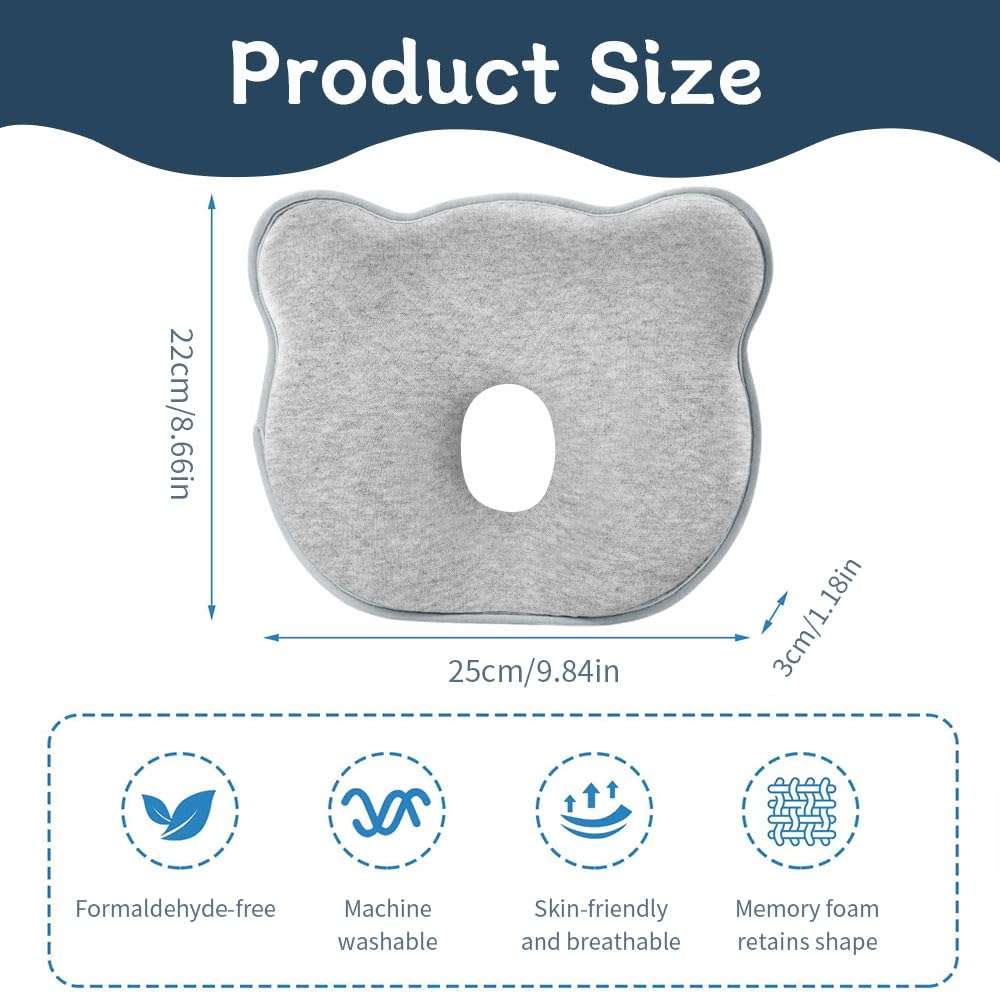 Cococu Memory Foam Baby Pillow side view demonstrates neck curve alignment and comfort.