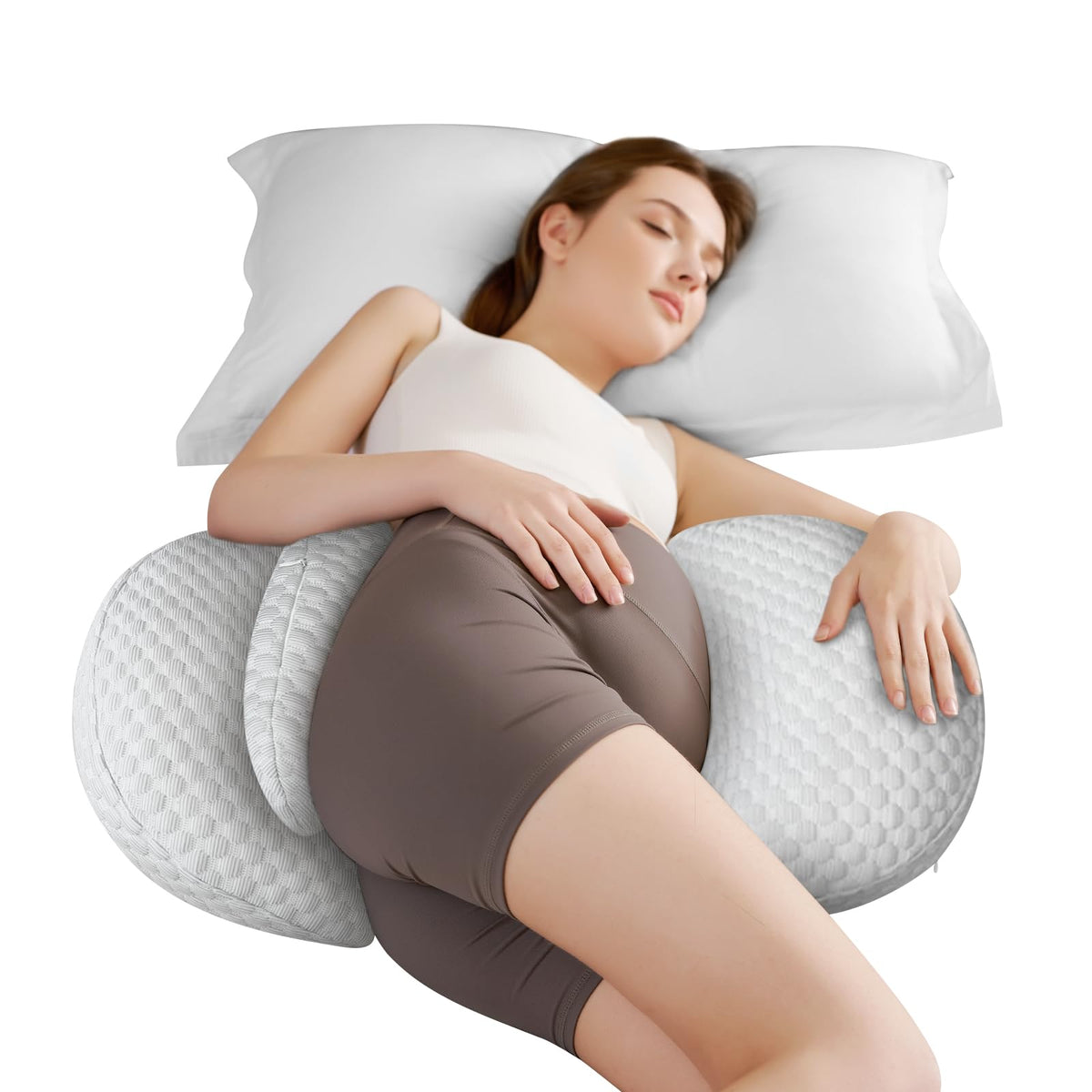 Cococu pregnancy pillow cooling cover keeps you cool during sleep.