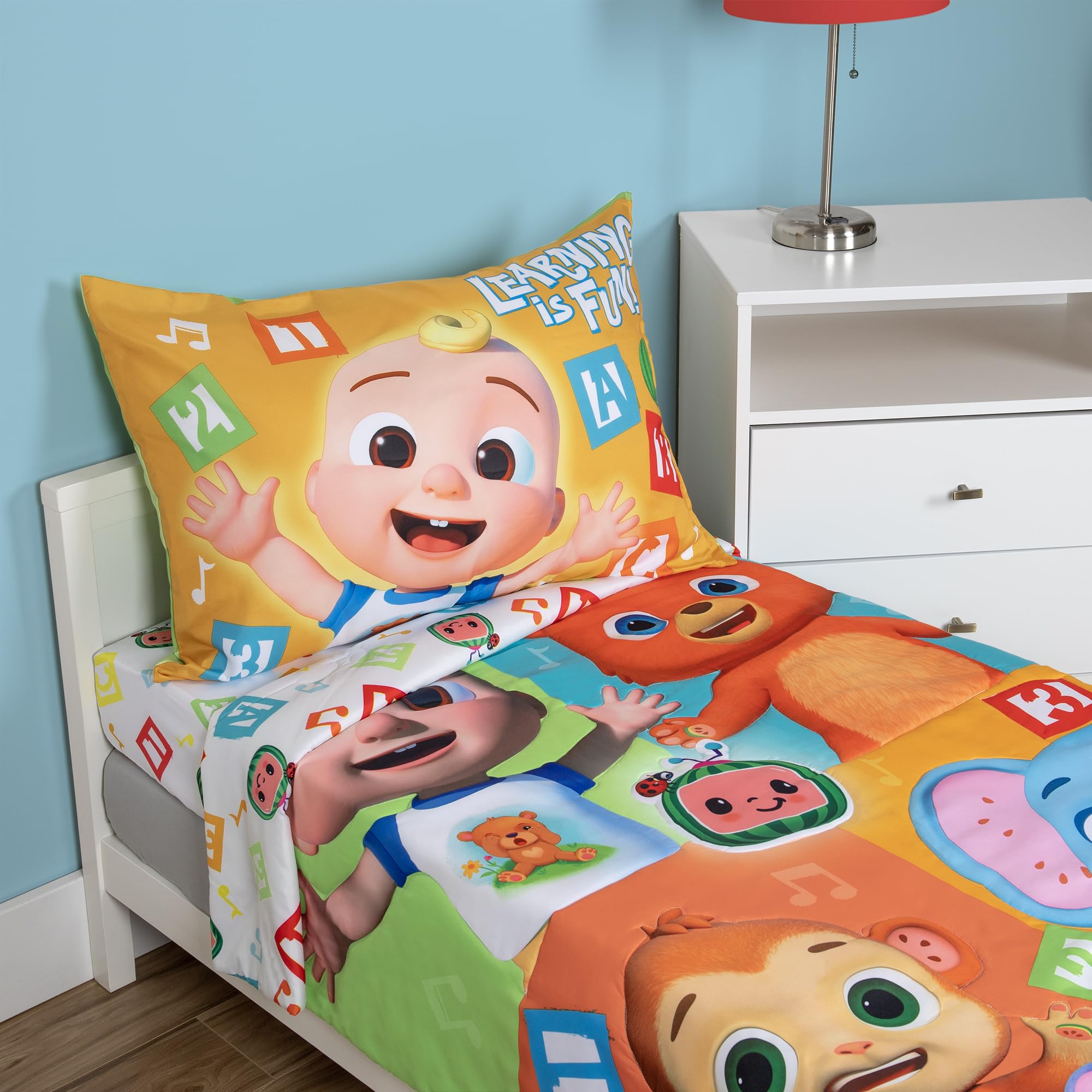 CoComelon bedding is machine washable for simple cleanup
