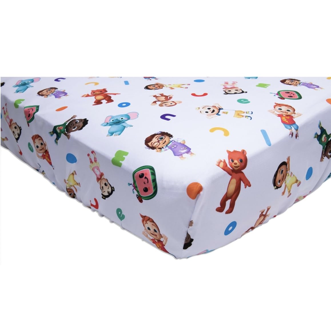 CoComelon Cute as a Rainbow 4-piece set complete toddler bedding for crib or bed