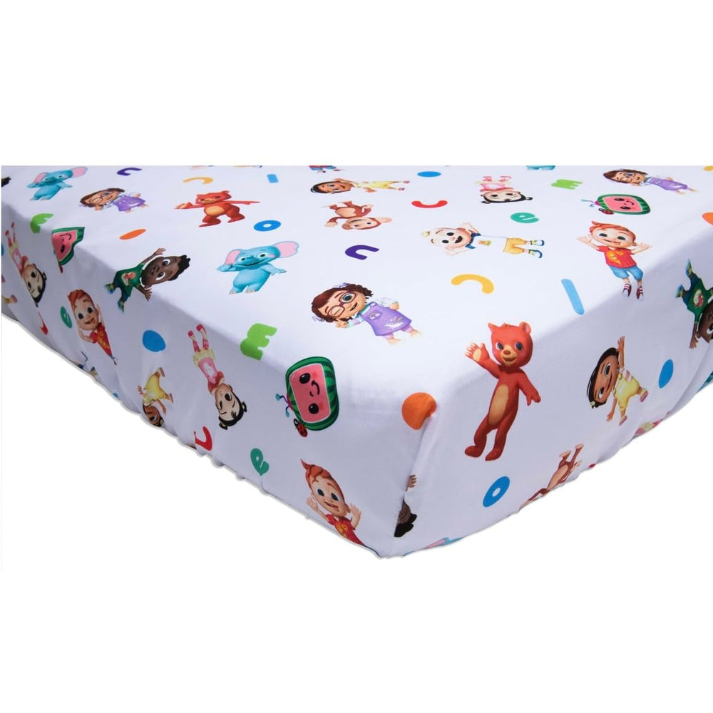 CoComelon Cute as a Rainbow 4-piece set complete toddler bedding for crib or bed