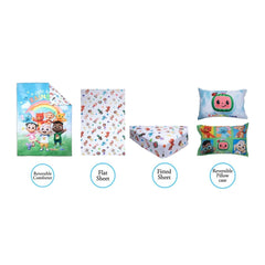 CoComelon Cute as a Rainbow fitted sheet soft sleep surface for toddlers