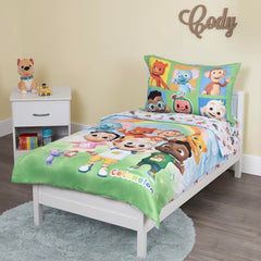 CoComelon Cute as a Rainbow pillowcase with playful characters for bedtime routine