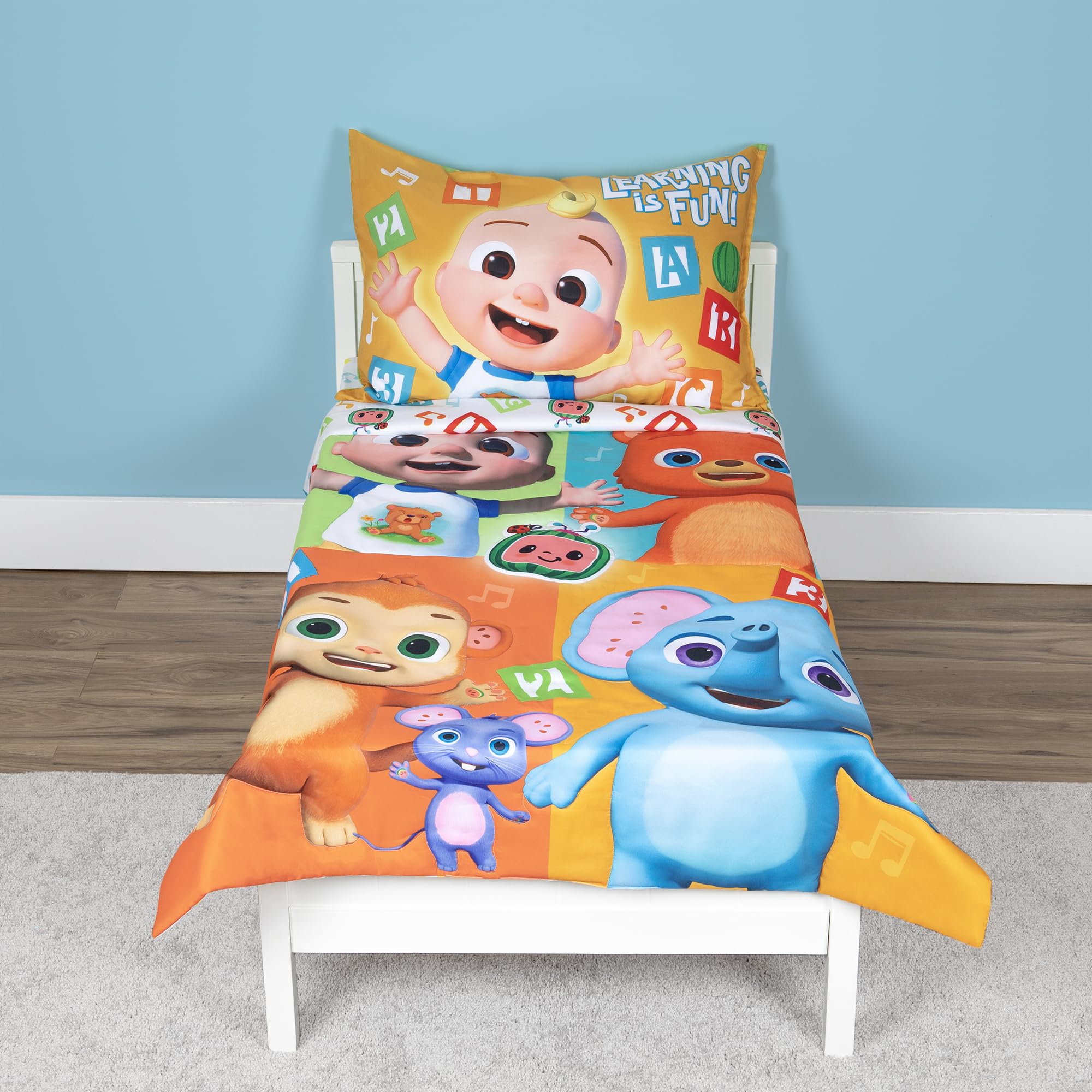 CoComelon Learning is Fun comforter provides cozy warmth for bedtime routine