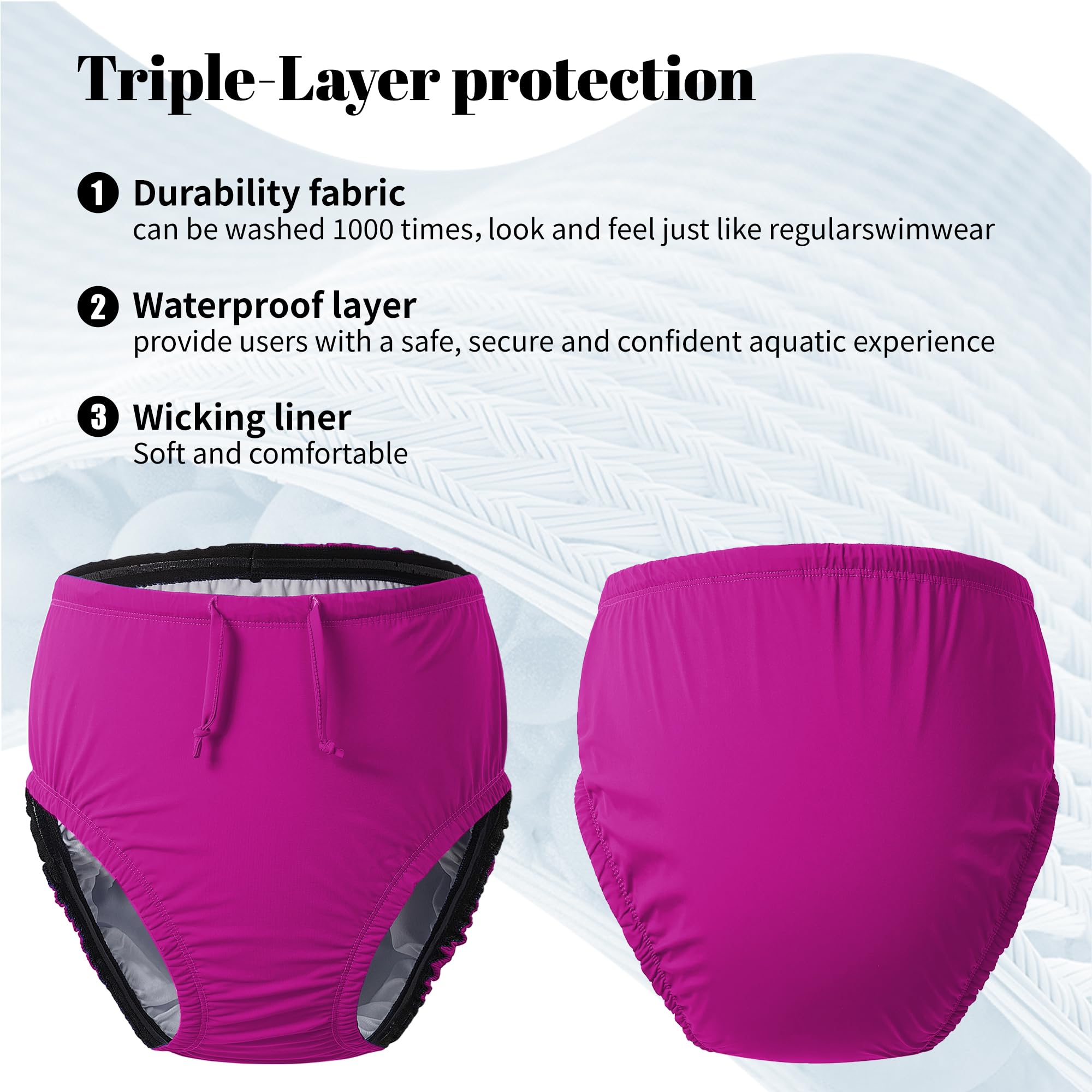 Codida waterproof diaper cover close-up shows elastic waistband for secure daily wear.