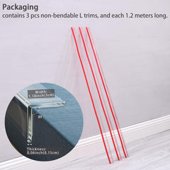 Coengwui peel-and-stick L-shaped molding shown on a wall edge for easy installation.