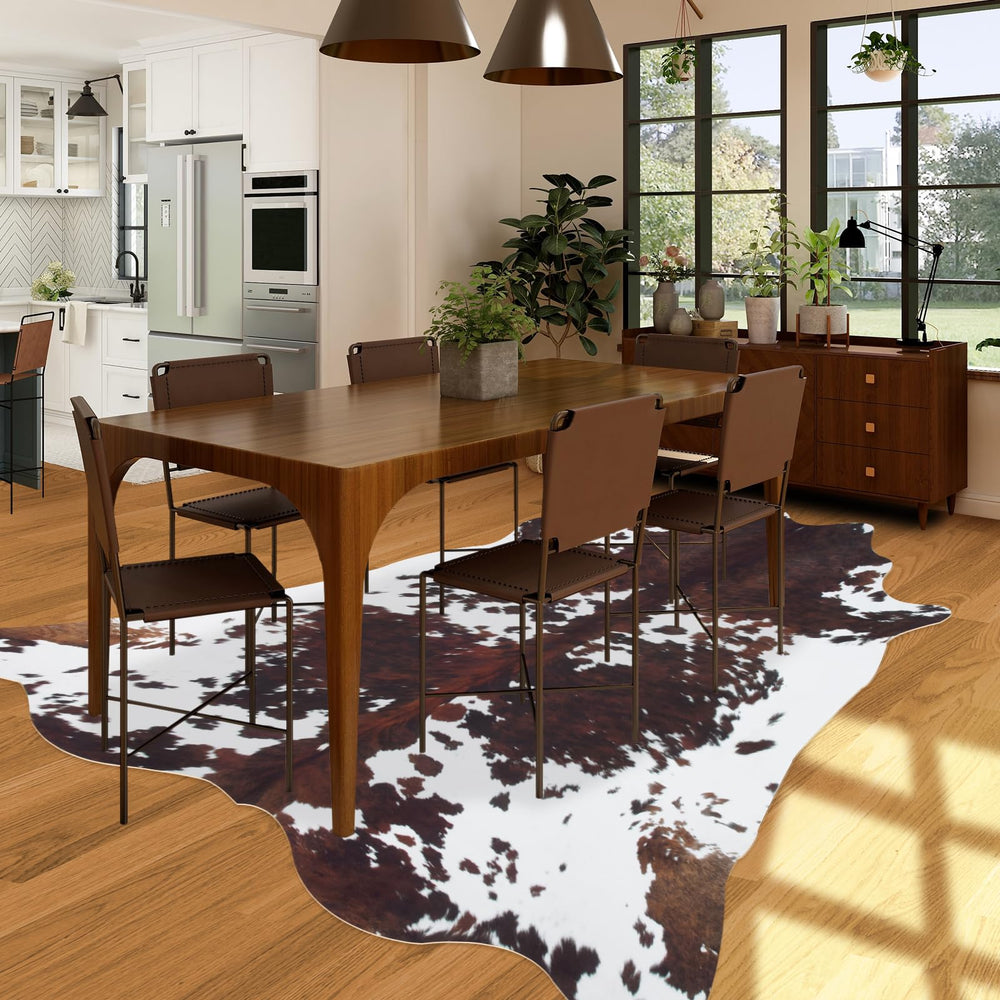 coffinsea cowhide rug durable-stain-resistant withstands daily wear in entryways.