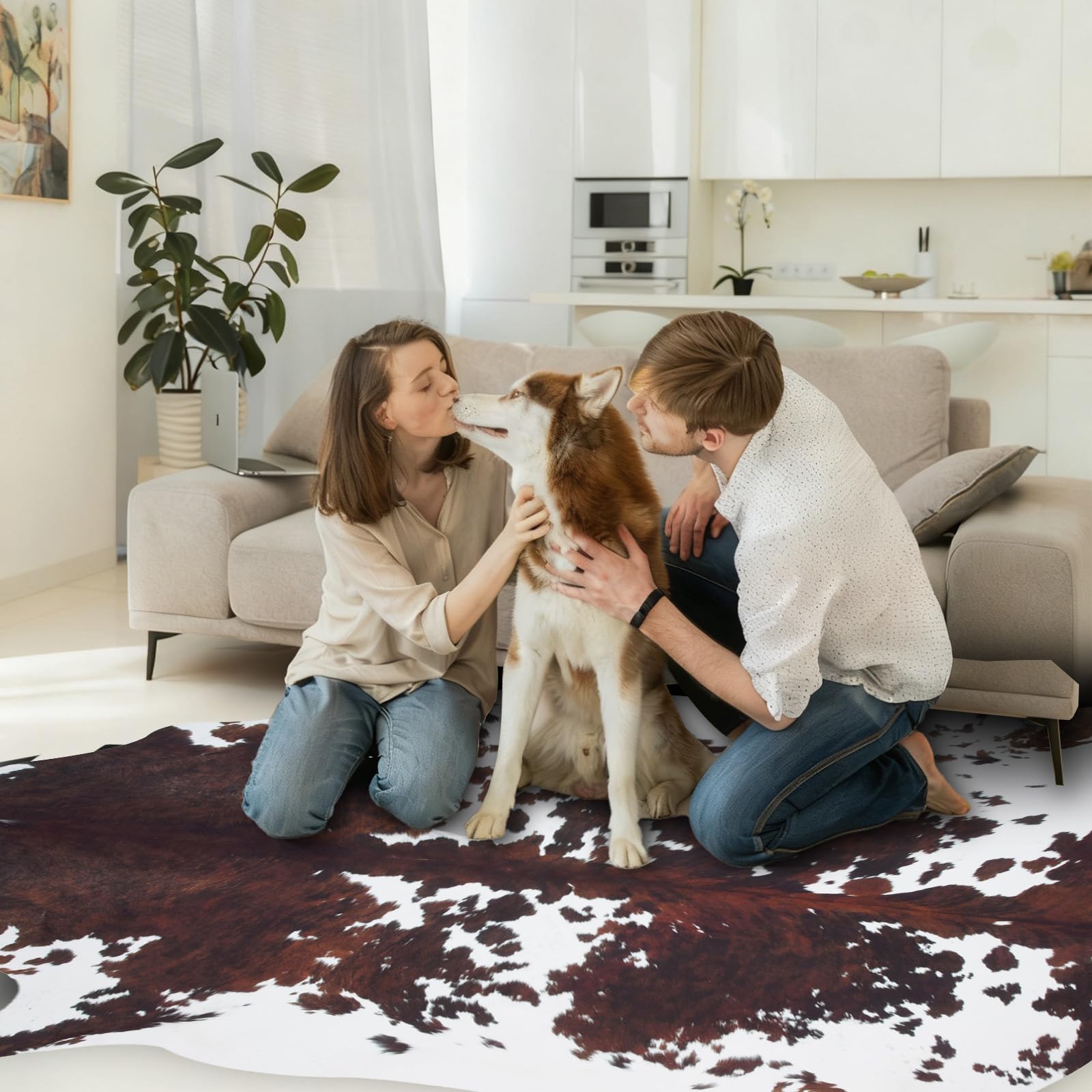 coffinsea cowhide rug lifelike-print-detail adds authentic texture and visual appeal.