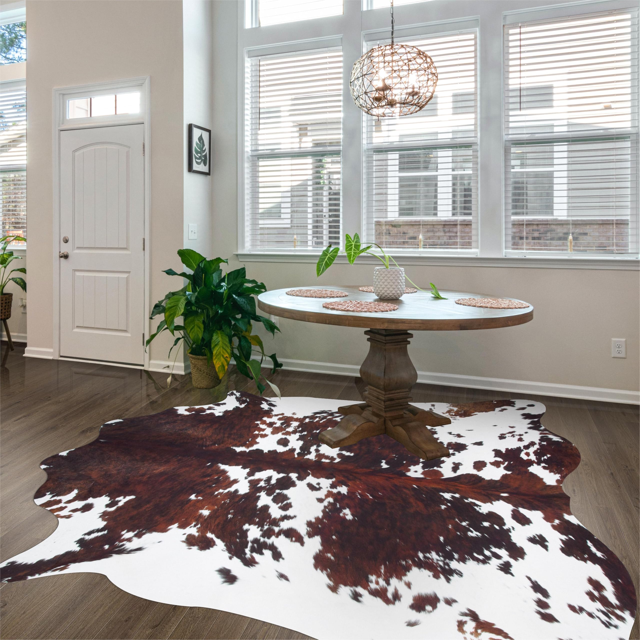 coffinsea cowhide rug machine-washable simplifies cleaning and maintenance.