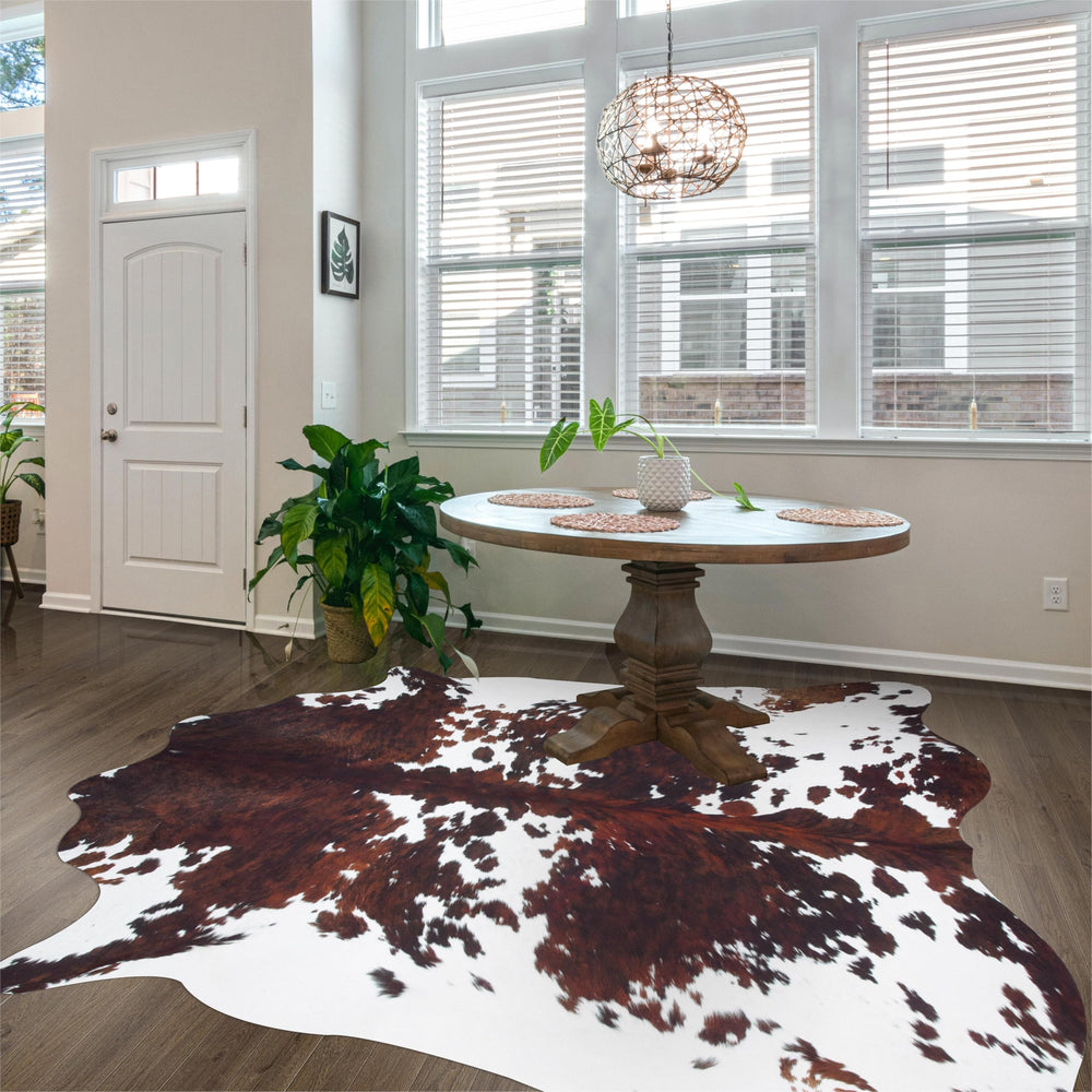 coffinsea cowhide rug machine-washable simplifies cleaning and maintenance.