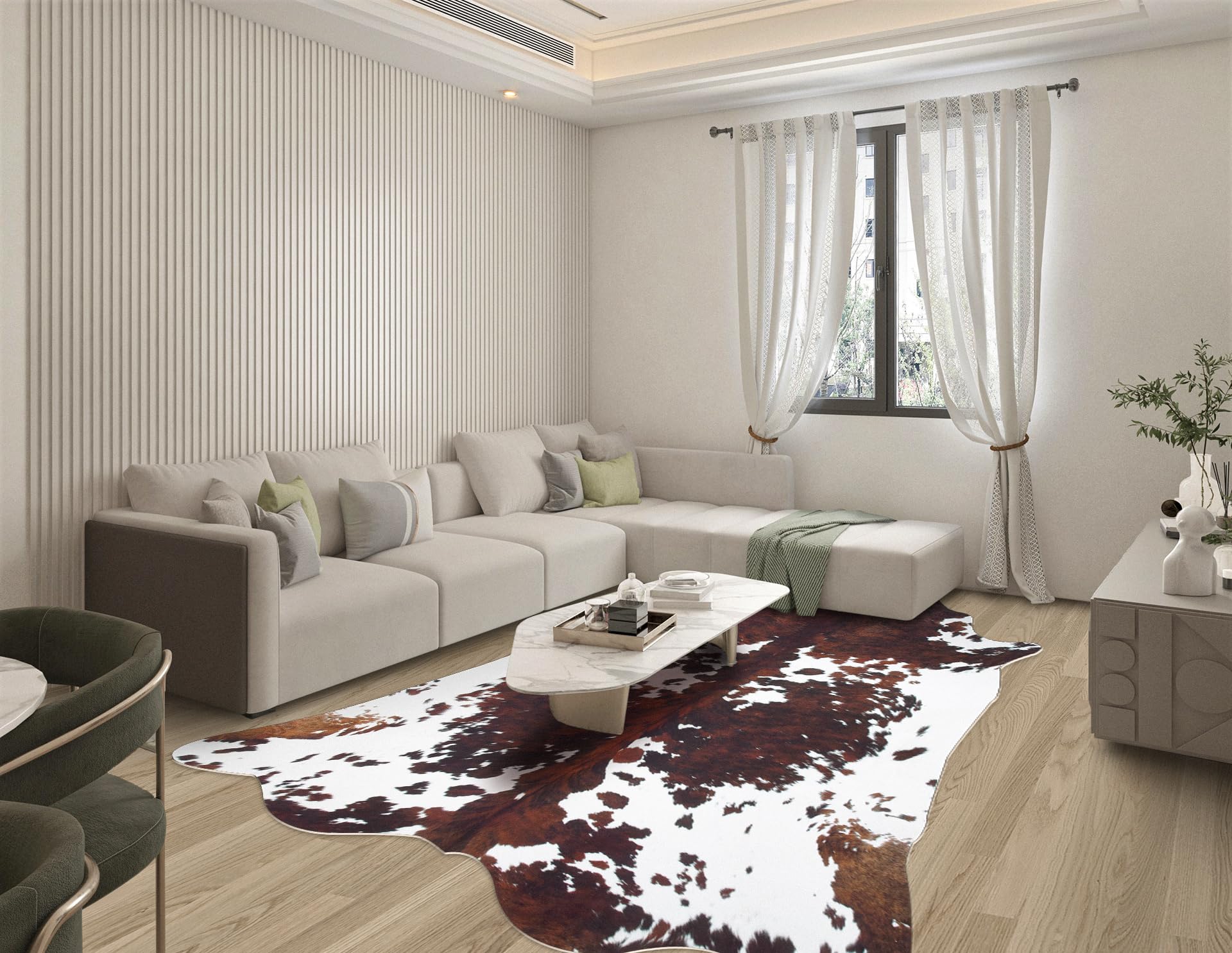 coffinsea cowhide rug slip-resist anti-slip improves safety in high-traffic spaces.