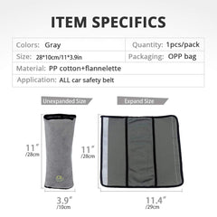 COFFLED gray seatbelt pillow with removable cover makes quick cleanup after spills