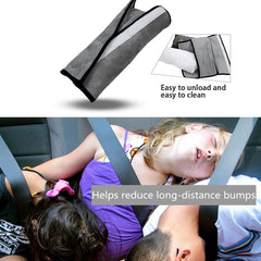 COFFLED gray seatbelt pillow universal-fit ensures secure comfort on car, plane, and chair