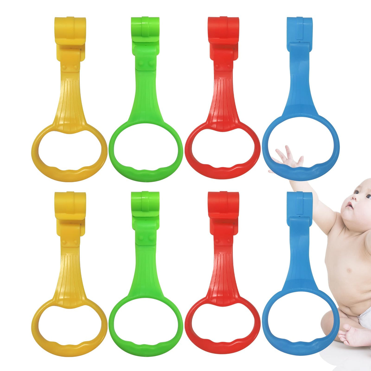 COHEXA pull up ring multi-color pack on crib-bar aids early walking
