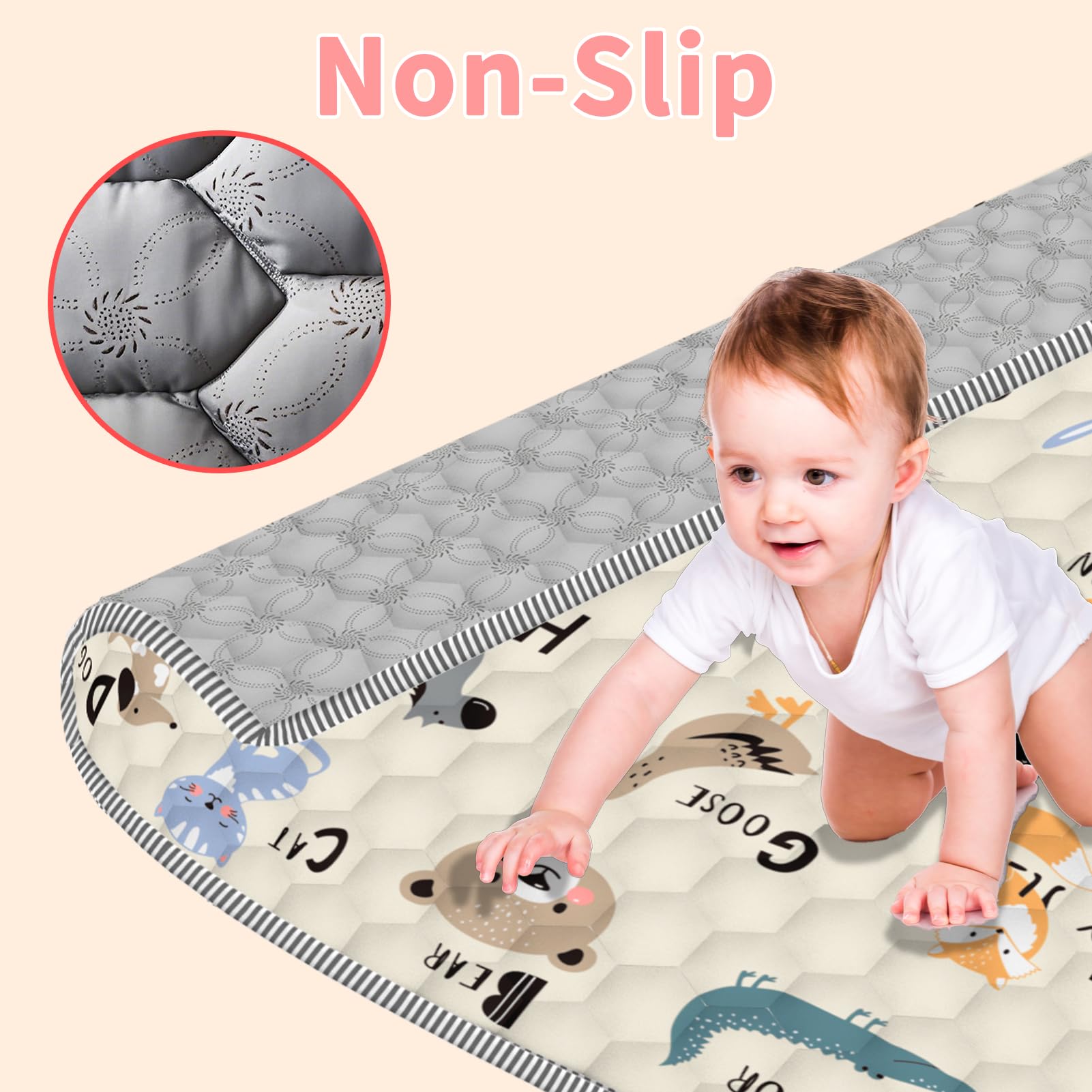 Coilace Baby Play Mat portable-foldable for easy transport and storage