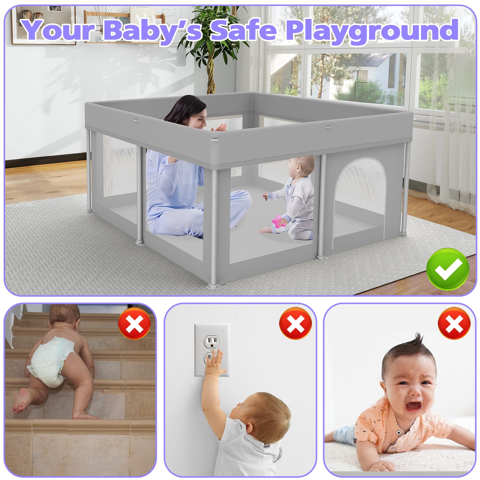 Coilace safe play area demonstrates a defined space for babies and toddlers.