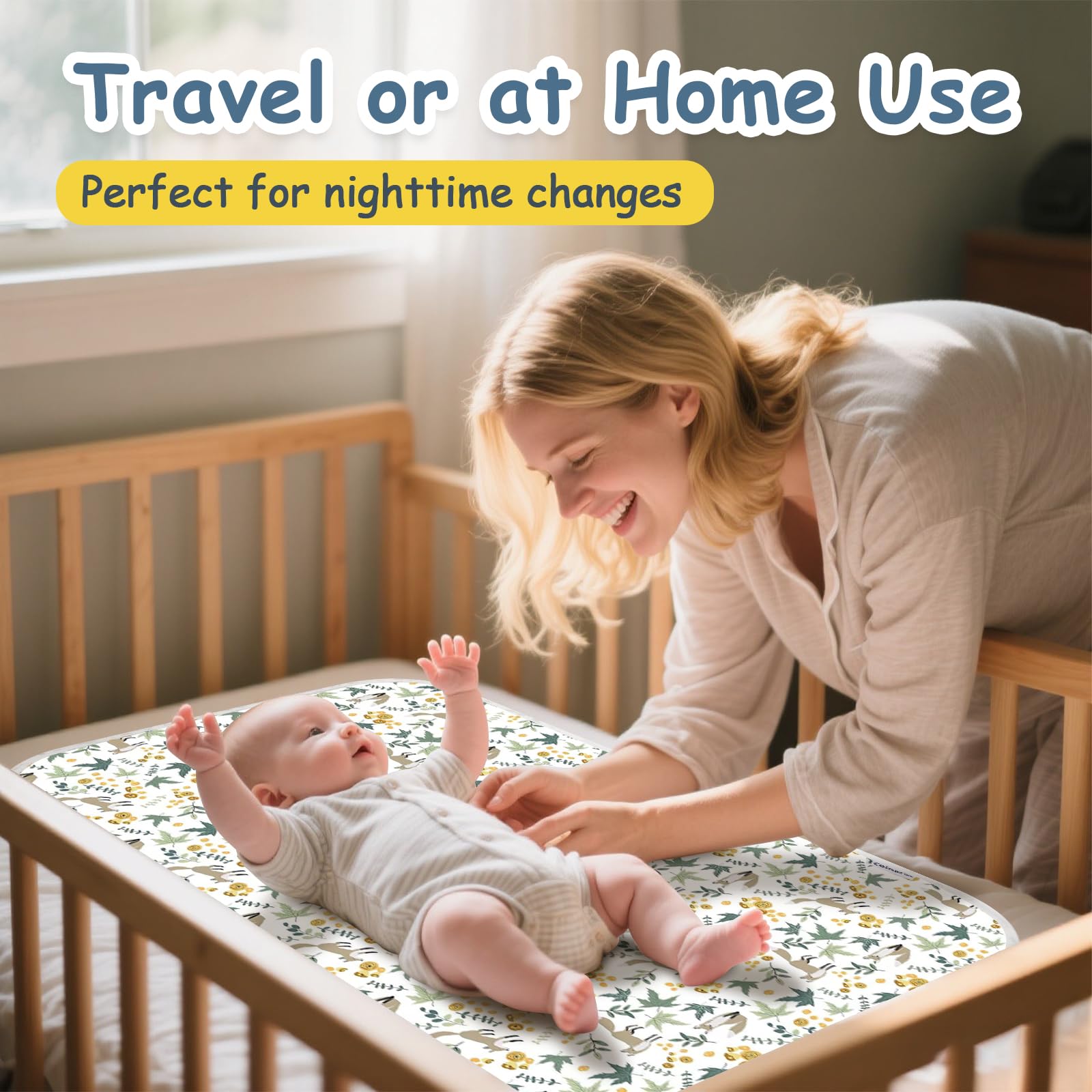 Coinarin changing pad fox 21.7x31.5 inches provides broad diaper-change coverage.
