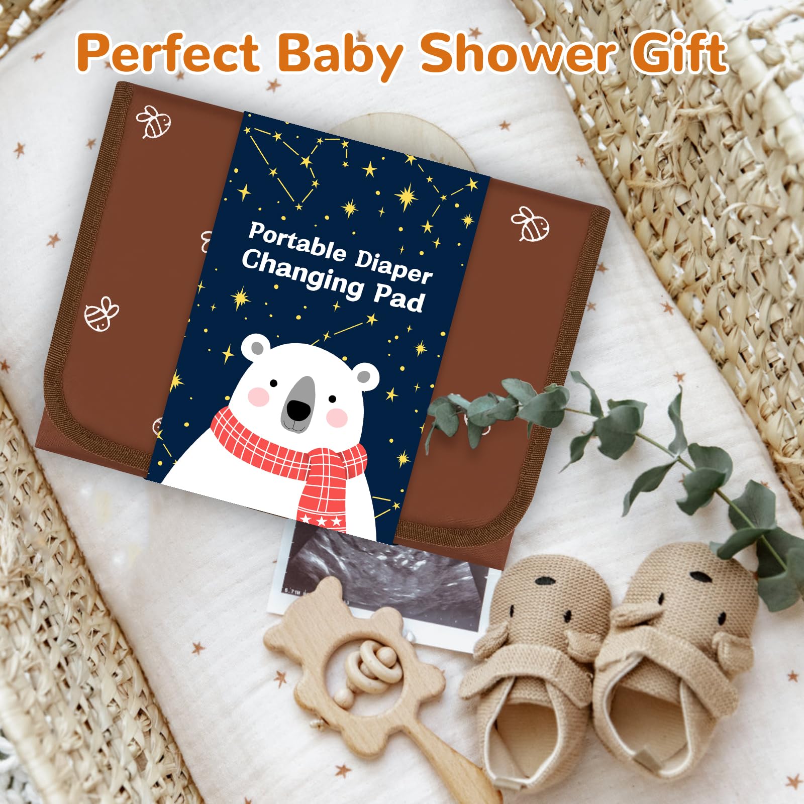 Coinarin brown bee gift-ready packaging ideal for baby showers.