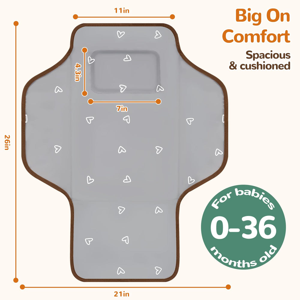 Coinarin changing-pad head pillow built-in supports baby's neck during changes.