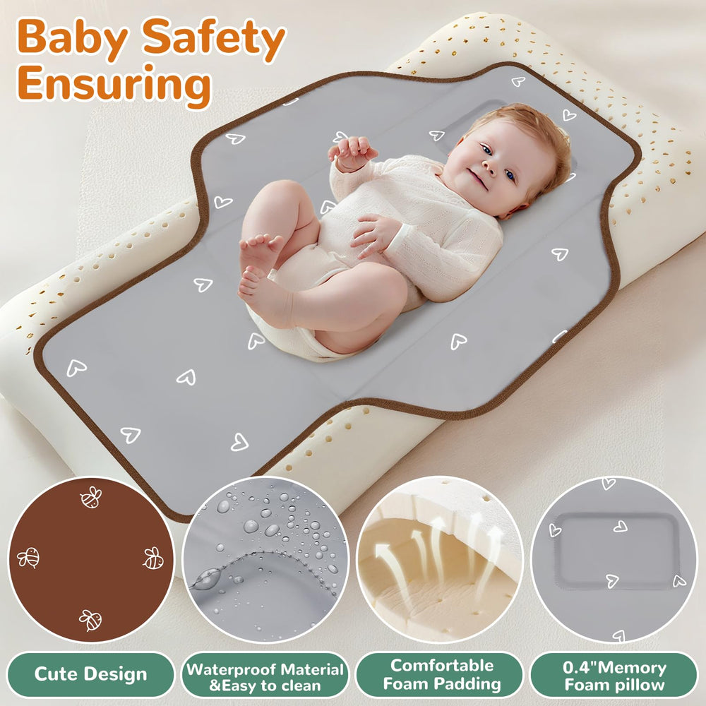 Coinarin changing-pad one-hand fold design enables easy setup while holding baby.