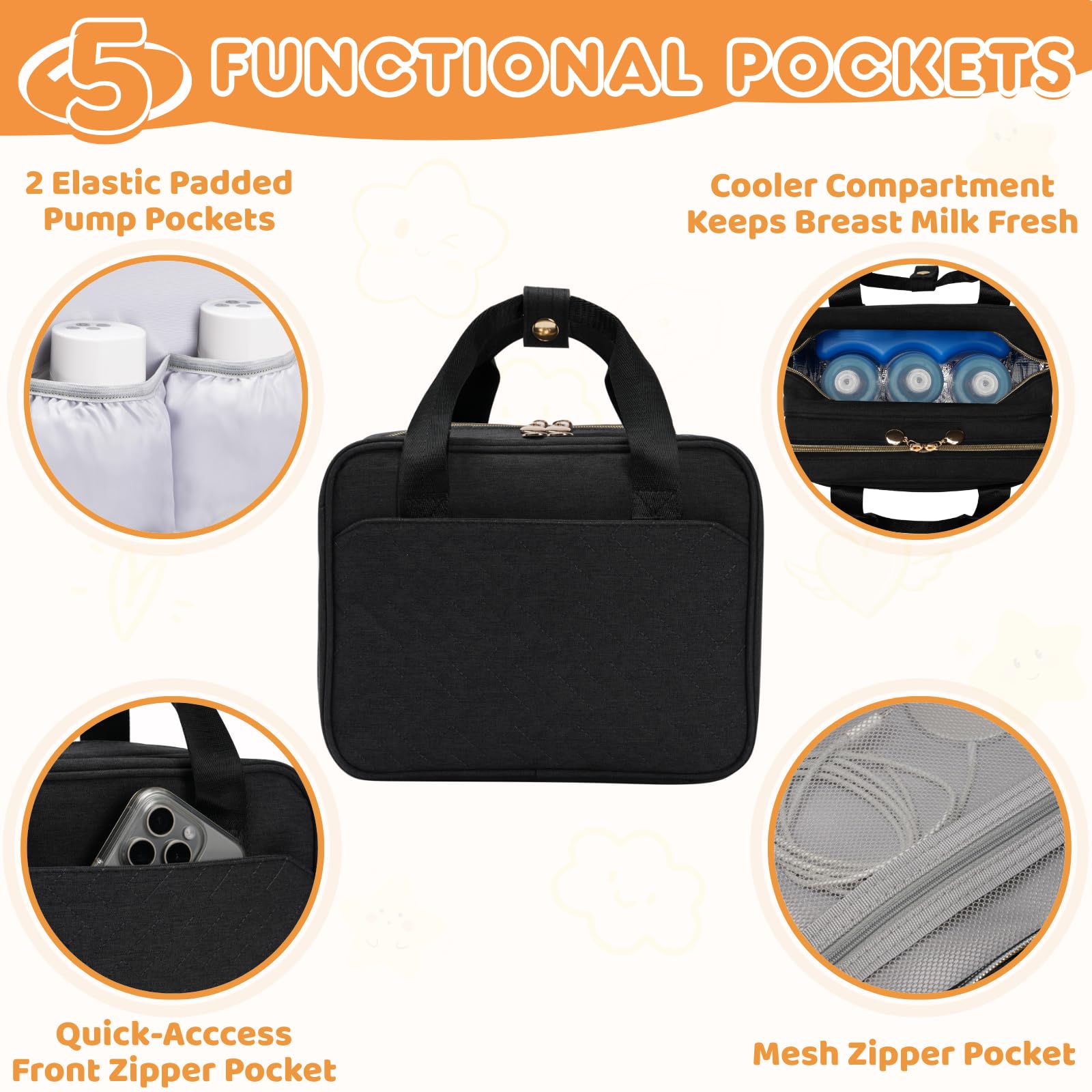 Coinarin insulated breastmilk cooler compartment maintains cooling during errands.