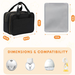 Coinarin mesh front pocket keeps pump parts and wipes neatly organized for quick access.