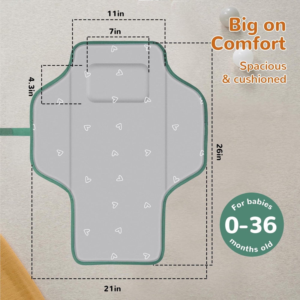 Coinarin Portable Changing Pad waterproof surface ideal for quick wipe-clean cleanup.