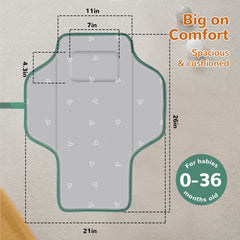 Coinarin Portable Changing Pad waterproof surface ideal for quick wipe-clean cleanup.