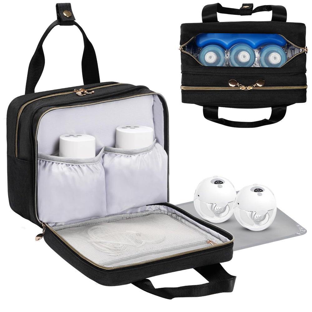 Coinarin wearable breast pump travel bag keeps pumps organized for busy days.