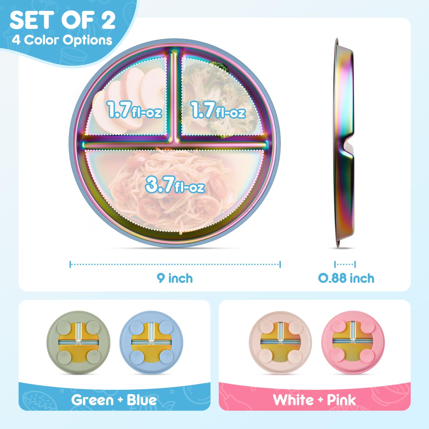 Coinicxcel BPA-free 304 stainless steel plate for safer dining