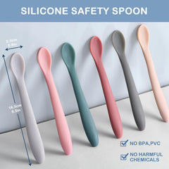 Coix foam infant utensils with ergonomic 16cm handle for easy self-feeding.