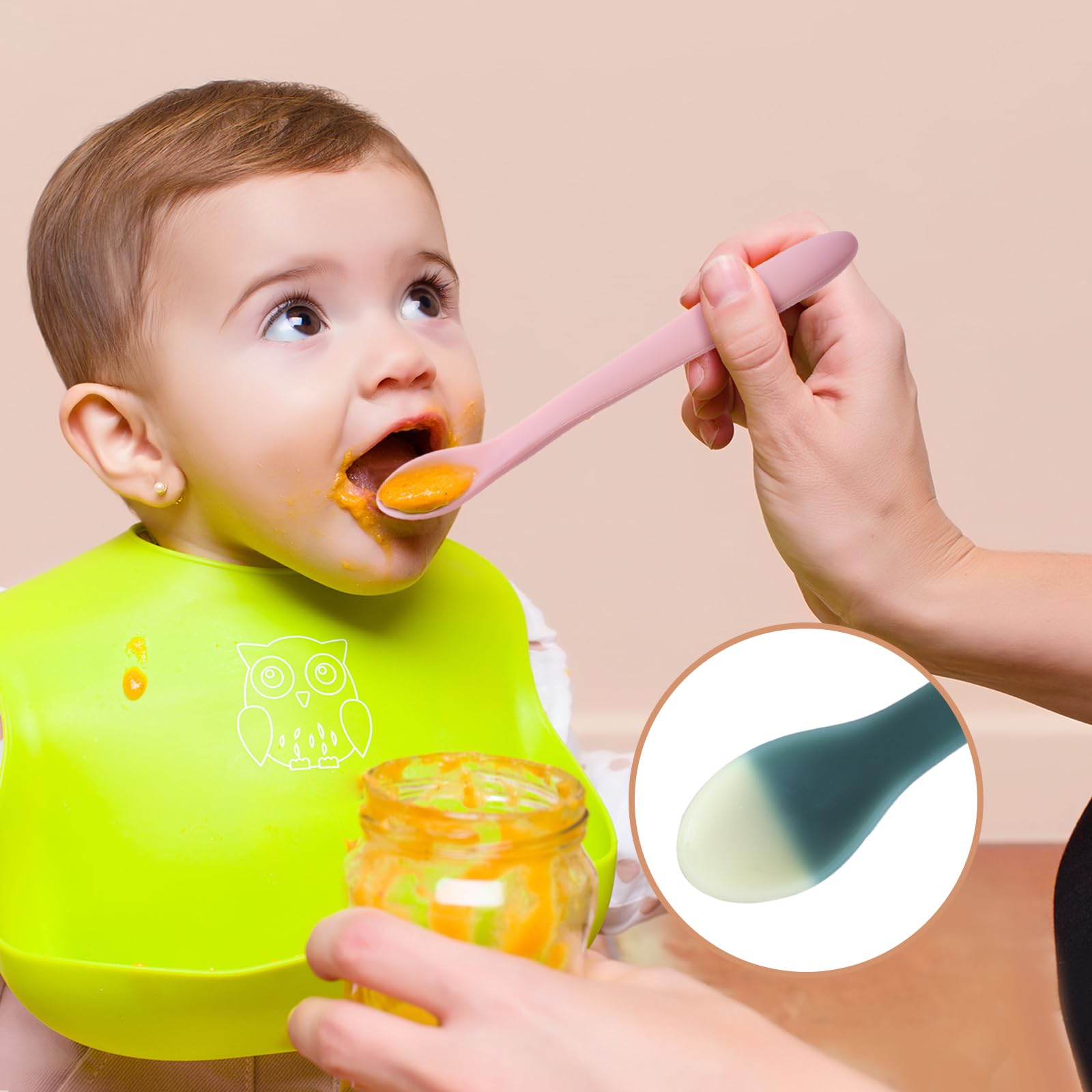 Coix foam six-pack soft-tone spoons reduce mess and support visual development.