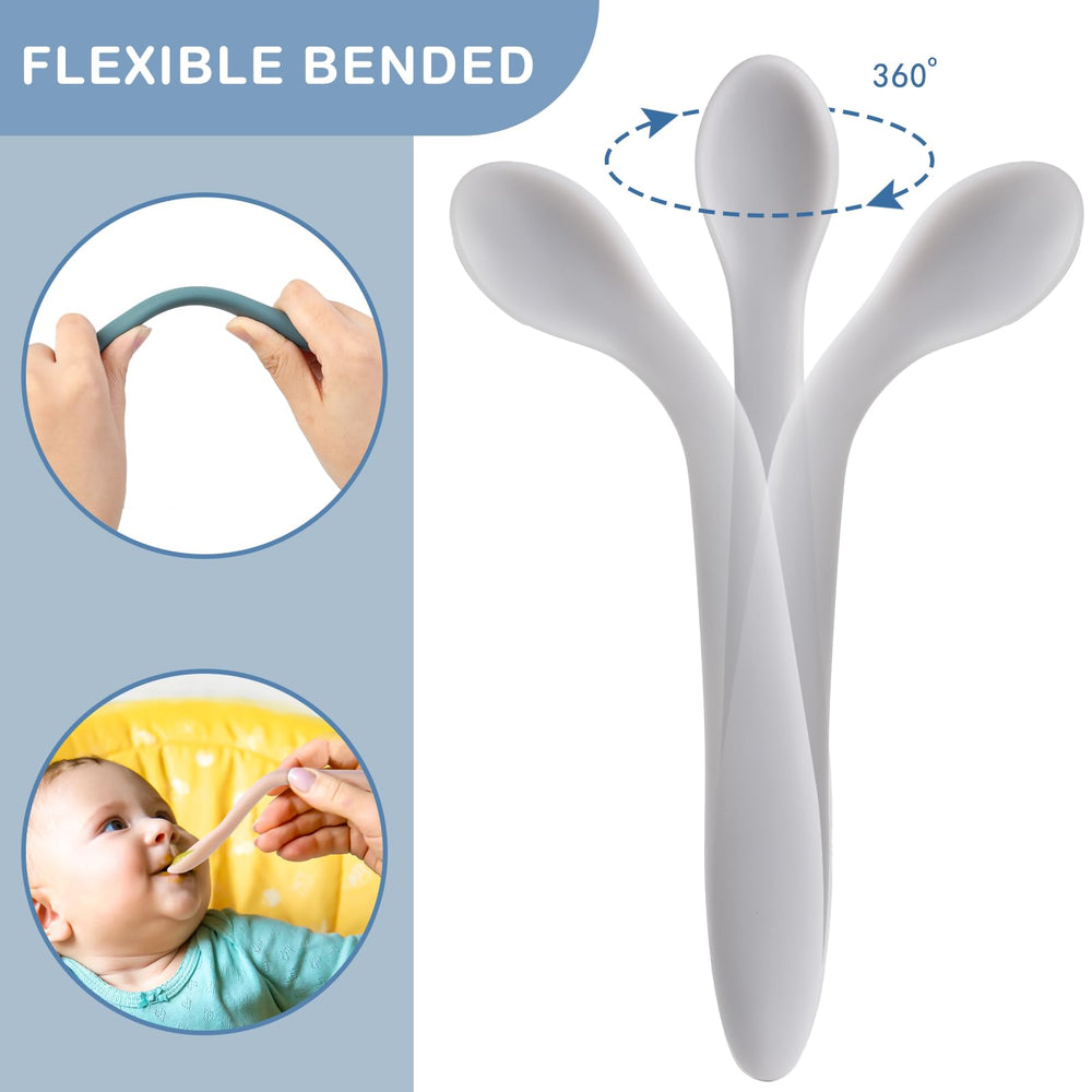 Coix foam spoon head at 16cm supports gentle early feeding.