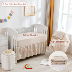 Cokouchyi crib sheet 28x52 demonstrates snug fit for standard cribs and easy changing.