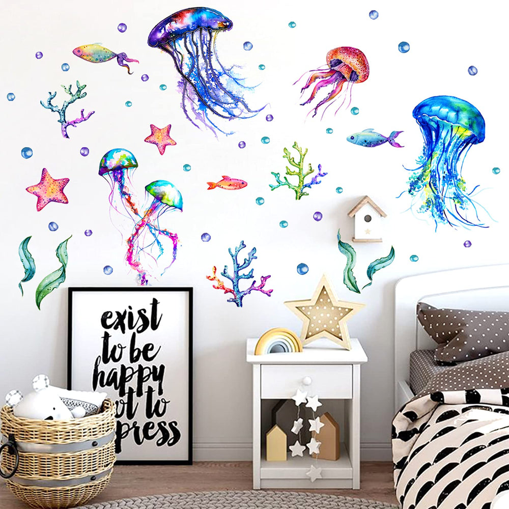 COKOYY removable jellyfish decal peels away without residue on smooth surfaces.