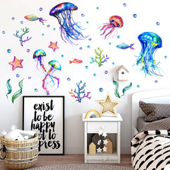 COKOYY removable jellyfish decal peels away without residue on smooth surfaces.