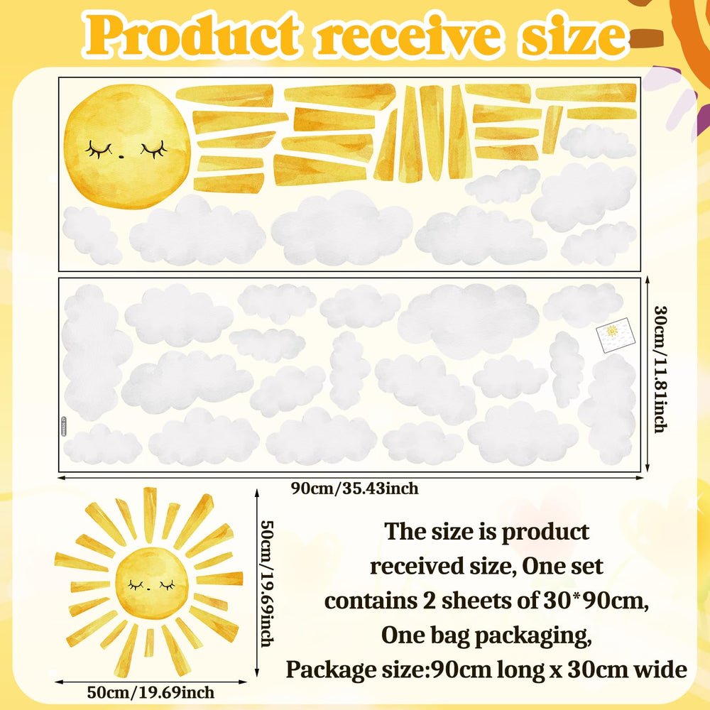 Colarr sun wall decal peel-and-stick design easy to reposition in kids' bedrooms.
