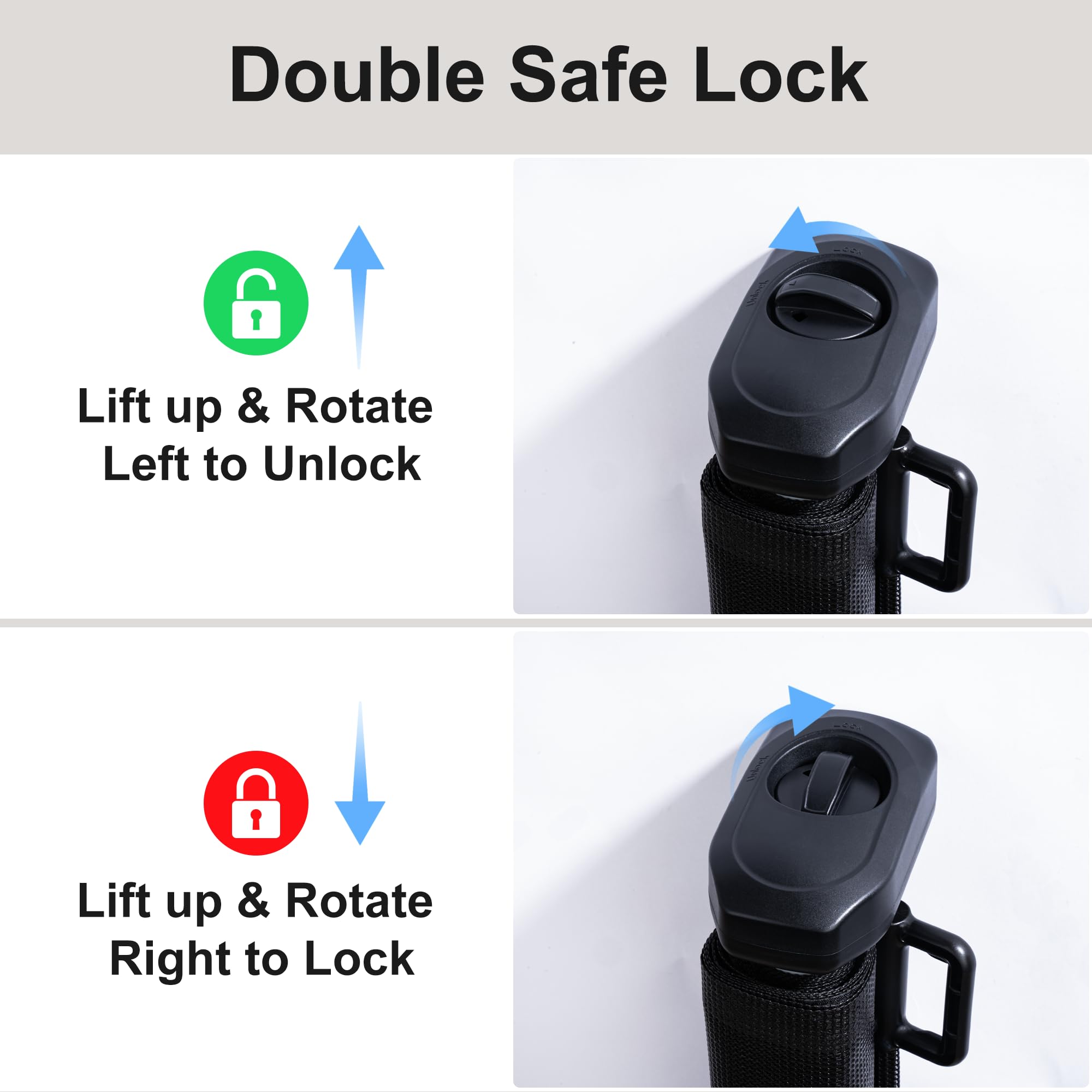 Colbabe gate one-hand operation allows easy use while holding a child.