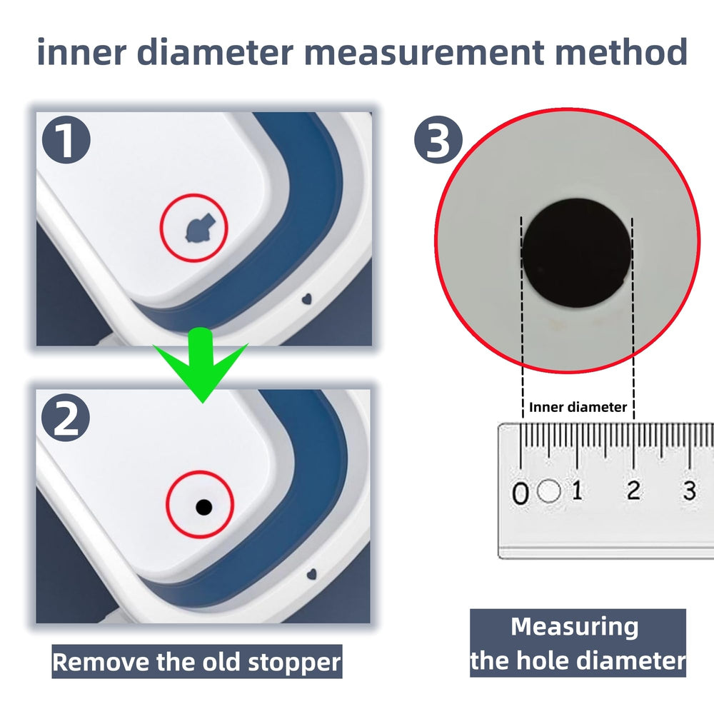 COLDDD bathtub stoppers five sizes shown in drawer demonstrates versatile drain compatibility.