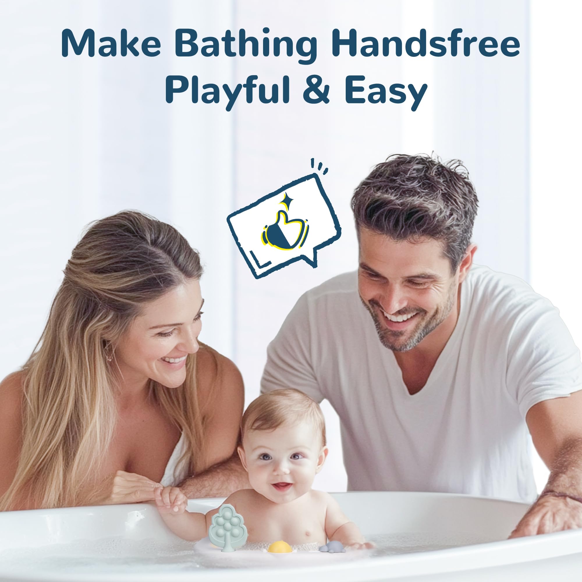 Coldew bath seat includes rinse cup and toys